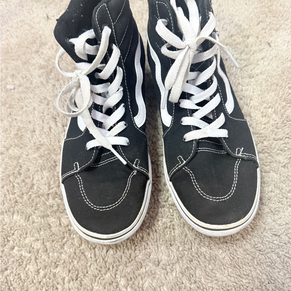 Vans Black and White High-Top Sneakers